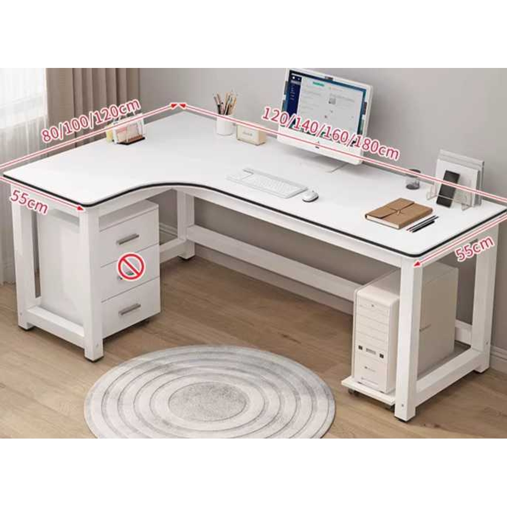 기역자 코너형 책상 사무실 L자 용품 데스크 컴퓨터 좌측 120x80 - 상세 이미지 2