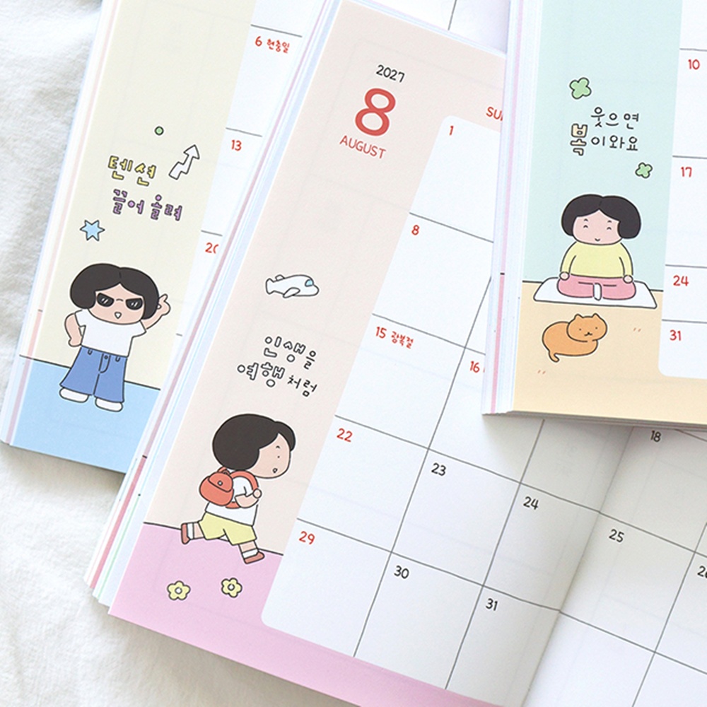 2027년 귀여운 다이어리 위클리 27년 감성 일러스트 학생 플래너 주간 B6 핑크 이미지 8