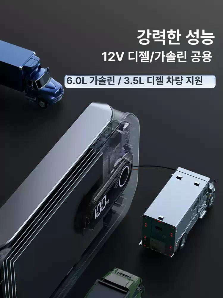 자동차 점프스타터 대용량 차량용 배터리 응급 시동 확장형 10000mAh 원형 15W 고속 충전 1000A - 상세 이미지 5
