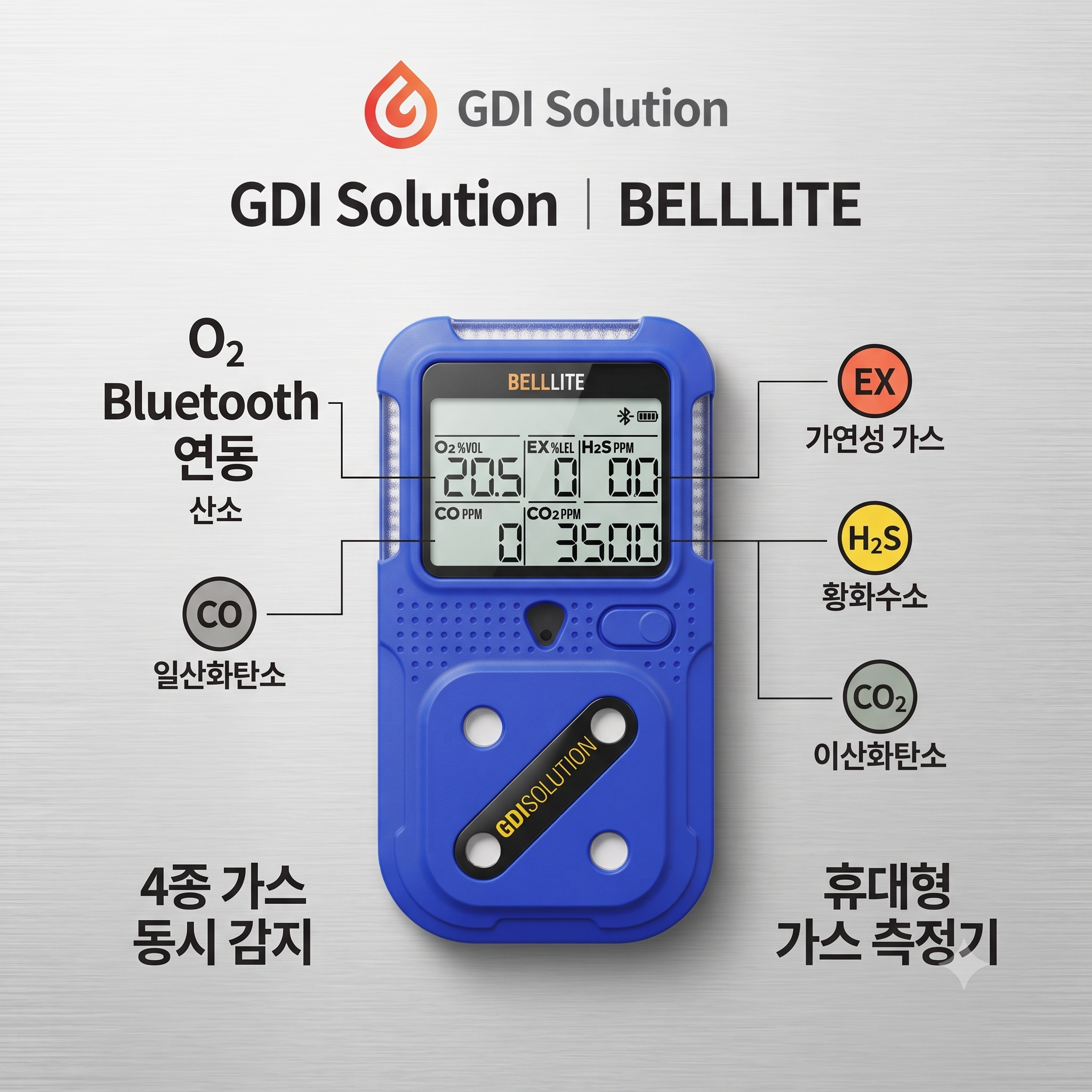 GDI 복합가스측정기 벨라이트 BELL LITE 휴대용 5가스측정기 CO2 - 상세 이미지 2