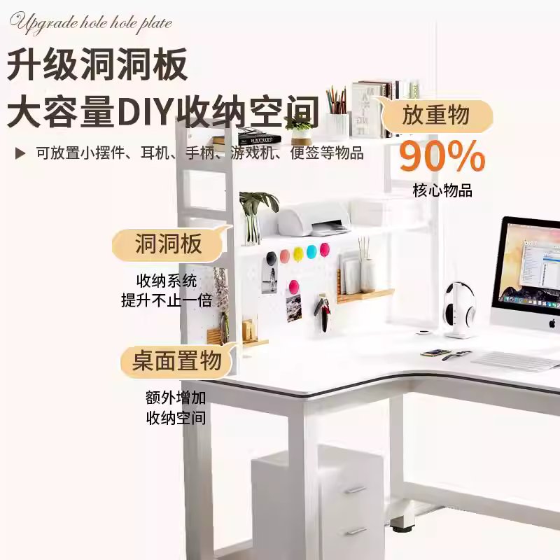기역자 코너형 책상 사무실 L자 용품 데스크 컴퓨터 좌측 120x80 - 상세 이미지 4