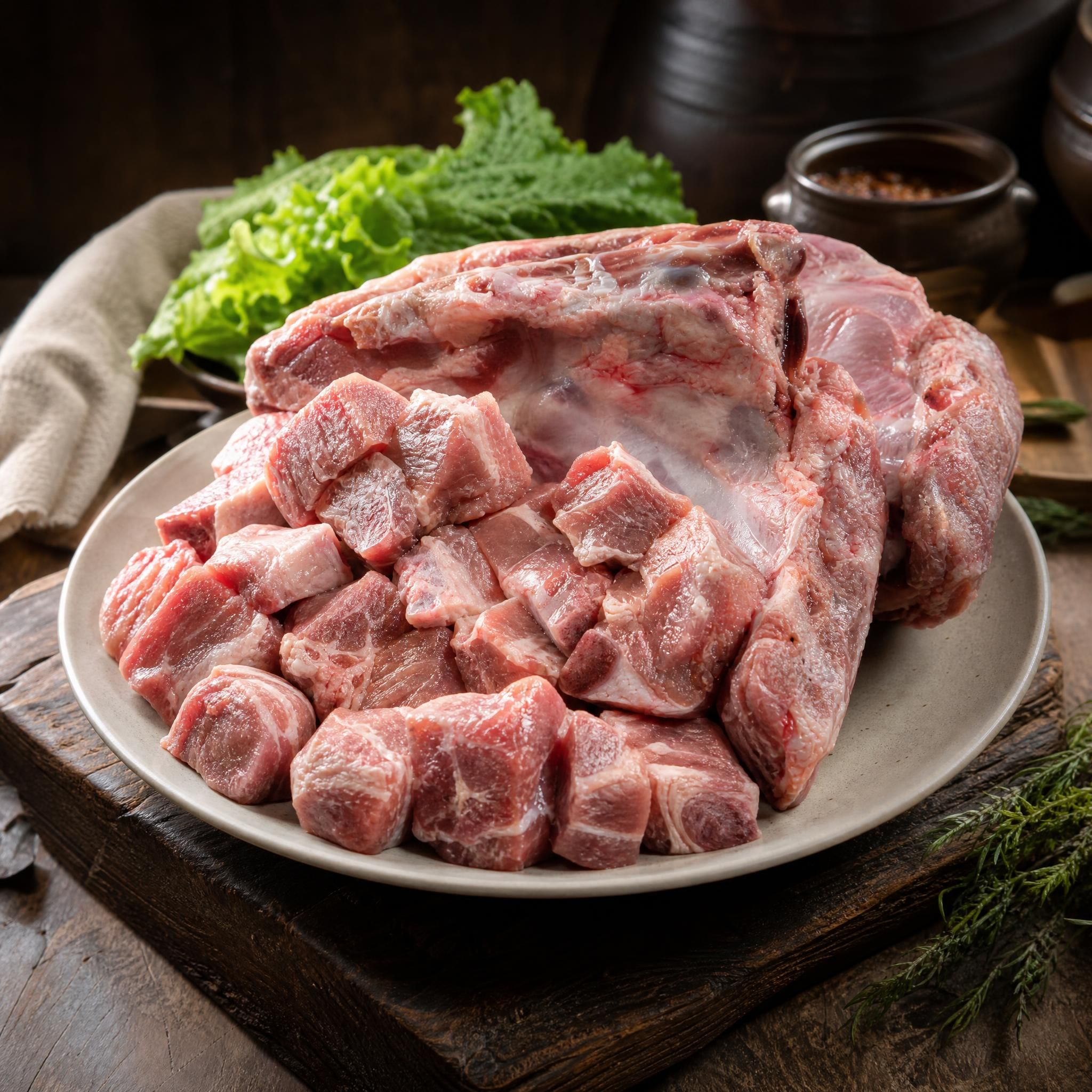 친절한고깃집 한돈 갈비 국내산 냉장 무항생제 1kg 홈파티 찜요리 갈비찜 - 상품 이미지