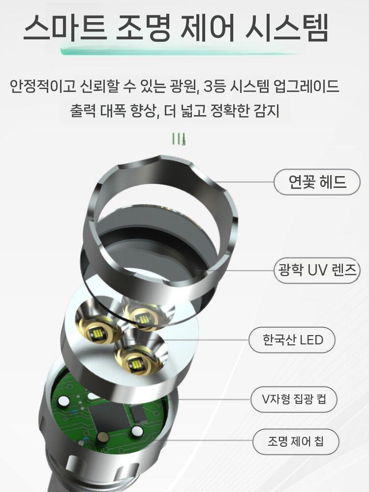 자외선 랜턴 검사등 UV 손전등 휴대용 후레쉬 LED S74EUV - 상세 이미지 4