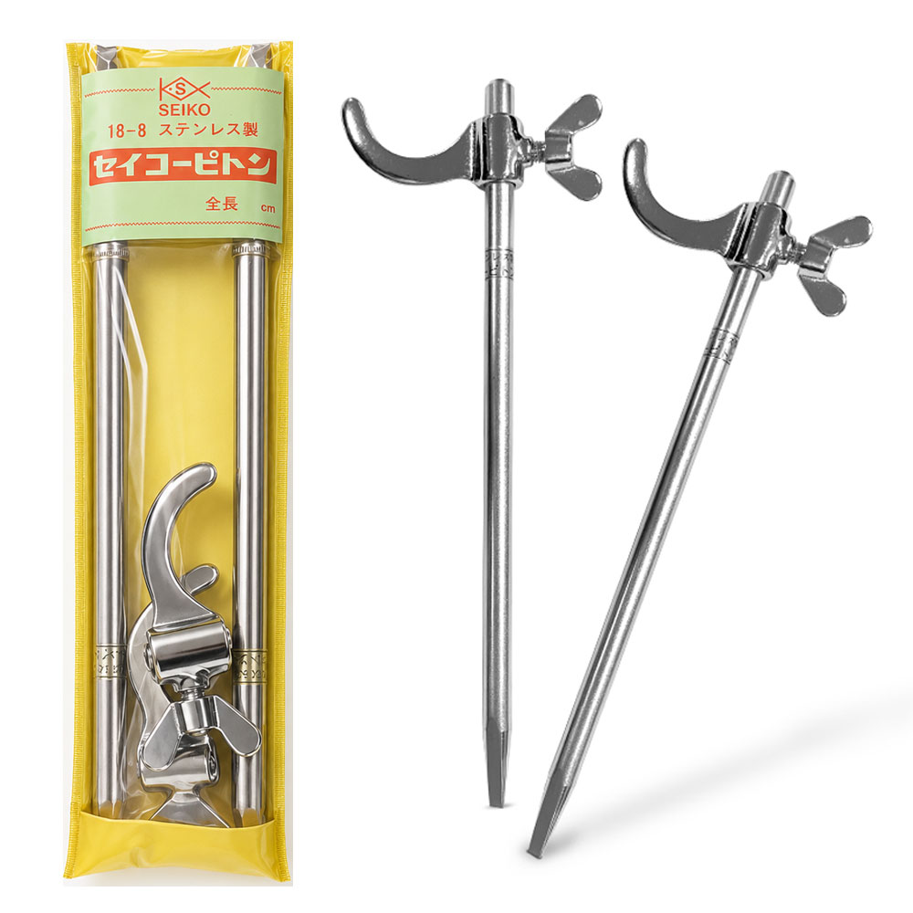 세이코 스텐 갯바위 팩 피톤 낚시대 거치대 받침대 돌돔 고정팩 30cm, 스텐실버 - 상품 이미지