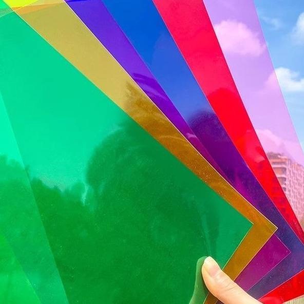 PVC 컬러필름지 코팅 투명 셀로판 필름 셀로판지 플라스틱판 미술 공예 DIY - 상품 이미지