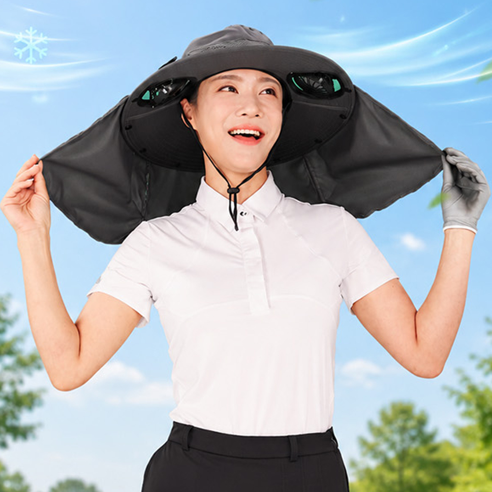 독일 몬타 쌍태풍 모자 1세트 무선 선풍기 모자 휴대용 낚시 그늘막 와이드 가림막 낚시 상품 이미지
