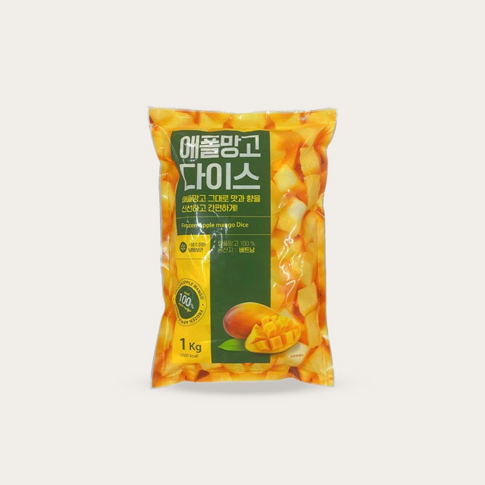 냉동 애플망고 다이스 1kg 토핑용 - 메인 이미지