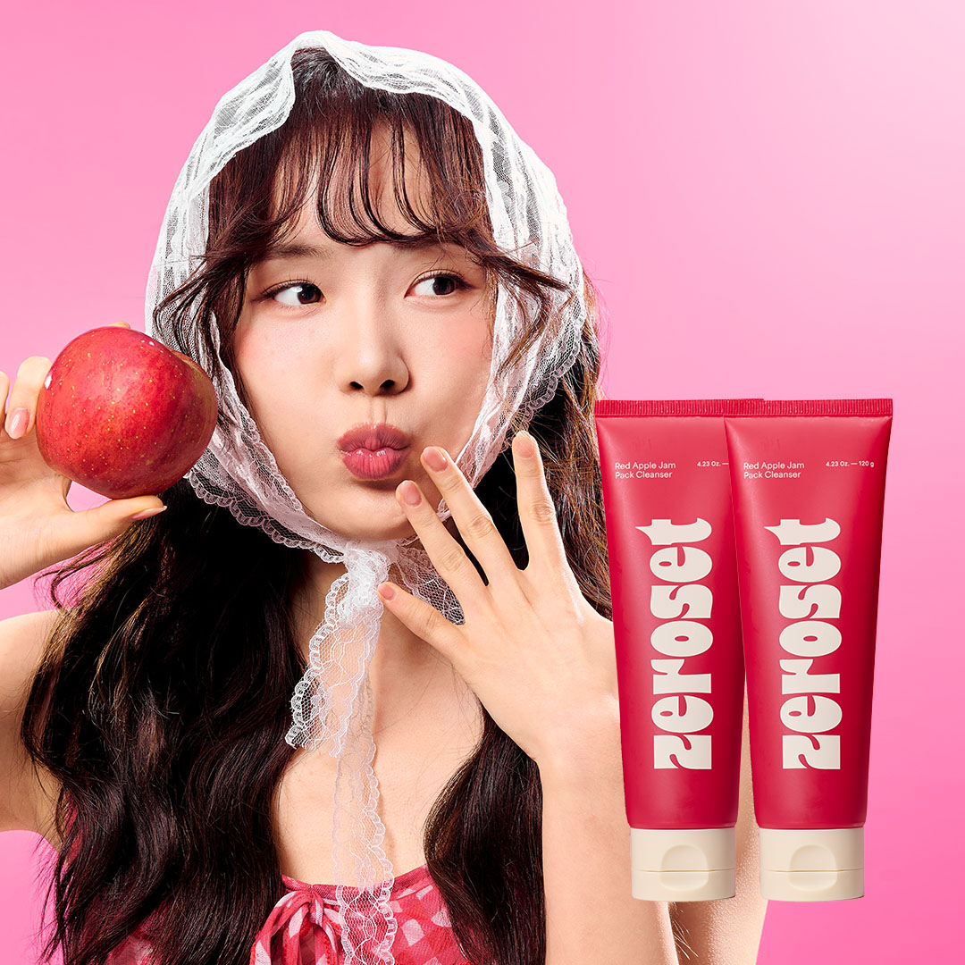 [2개] 제로셋 레드 애플잼 팩 클렌저 톤업 광채 NMN 미산성 쿨톤 폼클렌징 120g - 상품 이미지