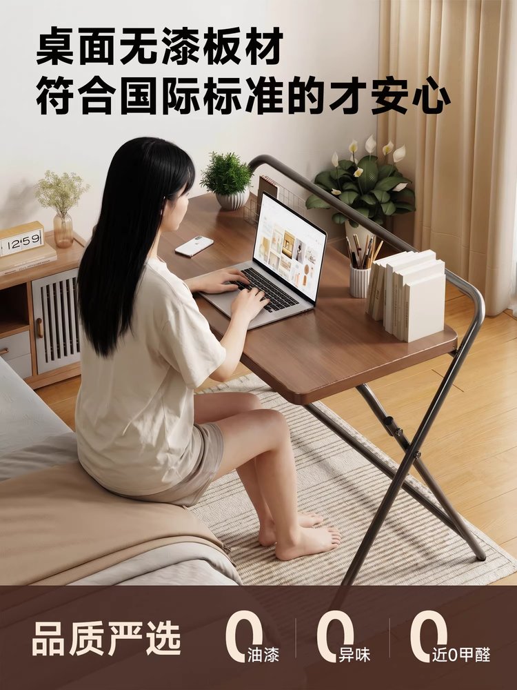 접이식 스탠딩 테이블 입식 원룸 다용도 휴대용 책상 60x40 진호두색 - 상세 이미지 2