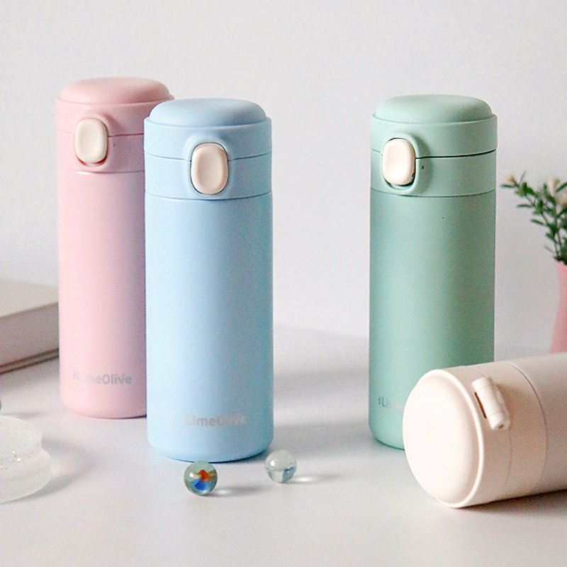 초등 원터치 텀블러 보온보냉 뮤티드 350ml, 핑크 - 상세 이미지 4