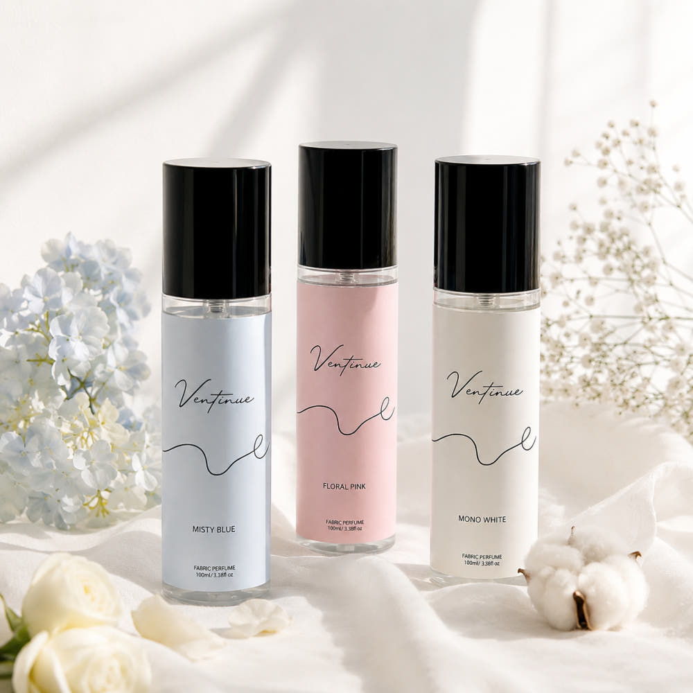 [런칭이벤트] 벤티뉴 섬유탈취제 섬유향수 룸스프레이 화이트+블루+핑크, 100ml, 1개 - 상품 이미지