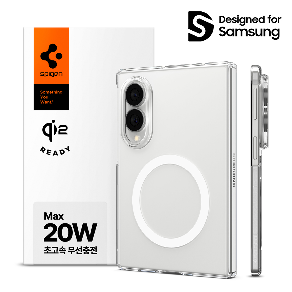 Qi2 20W 인증 갤럭시 맥세이프 케이스 초슬림 에어스킨 맥핏 클리어화이트, 갤럭시Z 폴드8