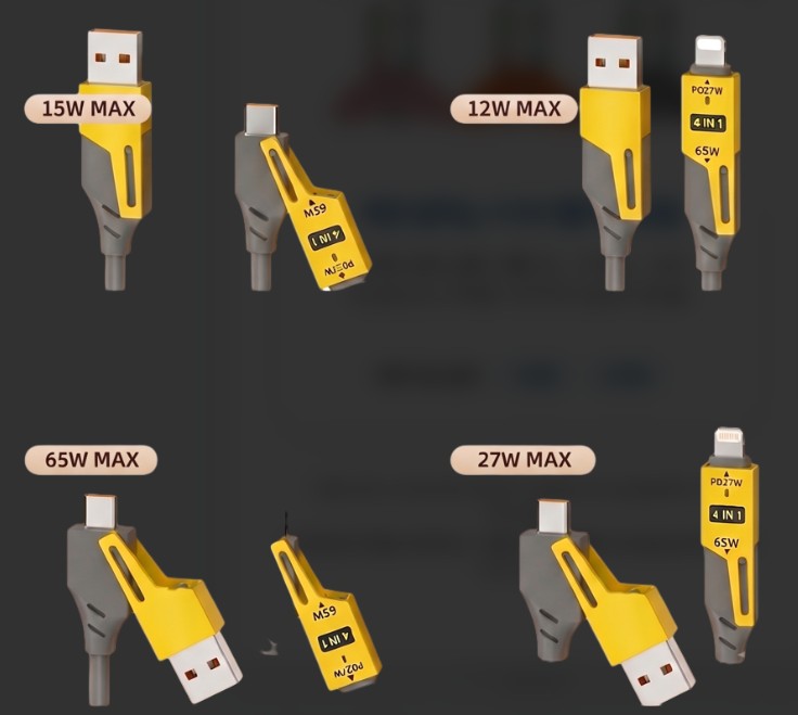 1+1 초고속 올인원 충전케이블 240W 5A, 1m 2m 실리콘 케이블, 초고속3.0 C to C, USB-A, 8핀 라이트닝, 삼성 애플 이미지 8