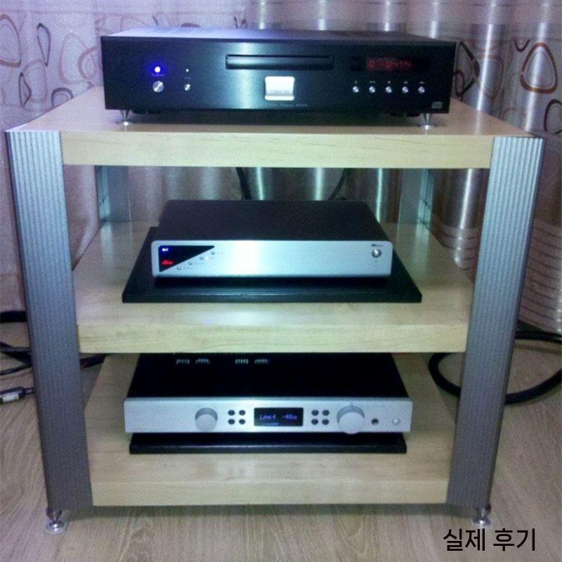 스피커받침대 오디오랙 거치대 데스크 선반 앰프 원목 체리목 3단 - 상세 이미지 4