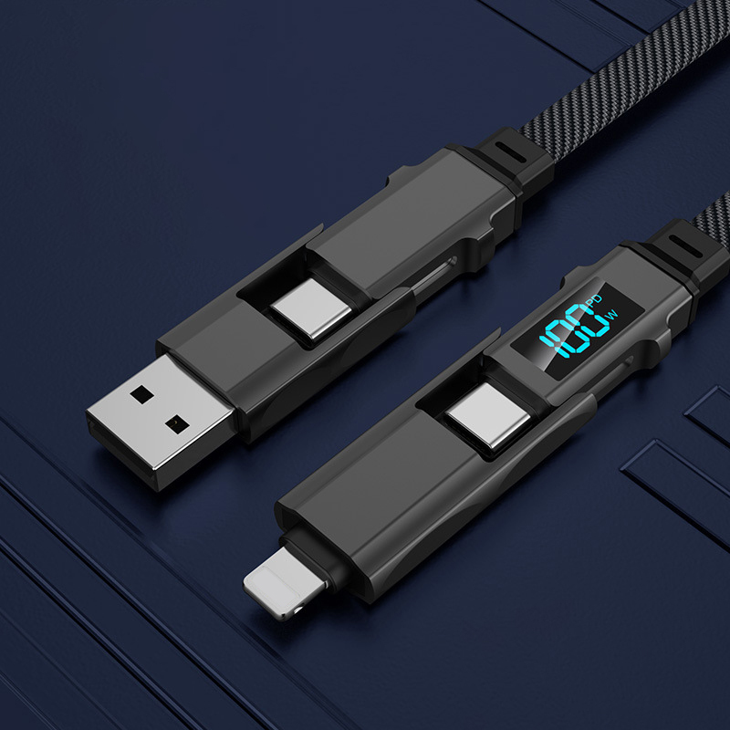 4in1 100W 고속충전 케이블 CtoC AtoC Cto8 Ato8 - 상세 이미지 4