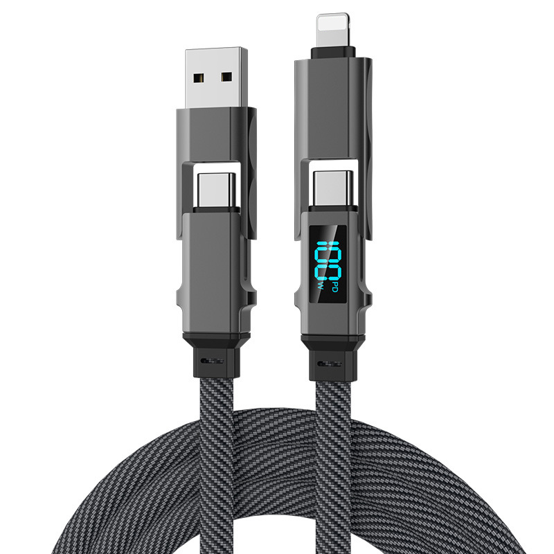 4in1 100W 고속충전 케이블 CtoC AtoC Cto8 Ato8 - 상품 이미지