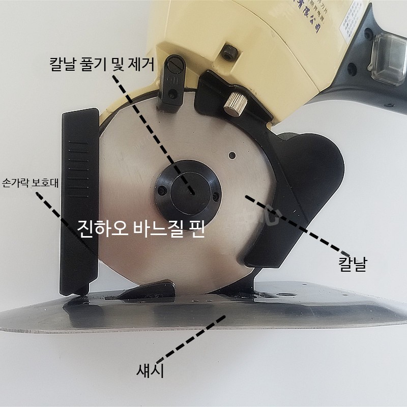 원단 절단기 의류 공장 천 컷팅기 섬유 커터기 카펫 (220V) YJ-100A 본품 - 상세 이미지 4