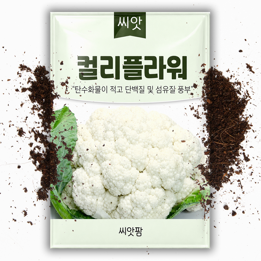 화이트 컬리플라워 씨앗 100립 브로콜리 채소 종자 - 상품 이미지