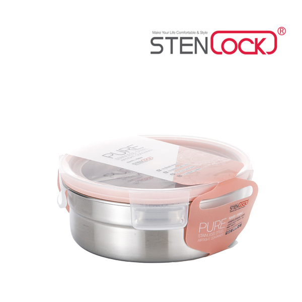스텐락 원형 반찬통 스텐304 퓨어 밀폐용기 700ml, 5호, 1개 - 상품 이미지