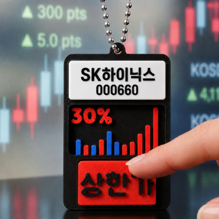 커스텀 상한가 클리커 키캡 키링 주식 청축