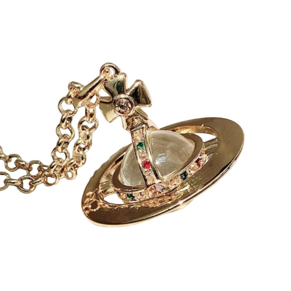 대형 오브 펑크 목걸이 토성 디자인 빈티지 체인 새턴 펜던트 A - 상세 이미지 2