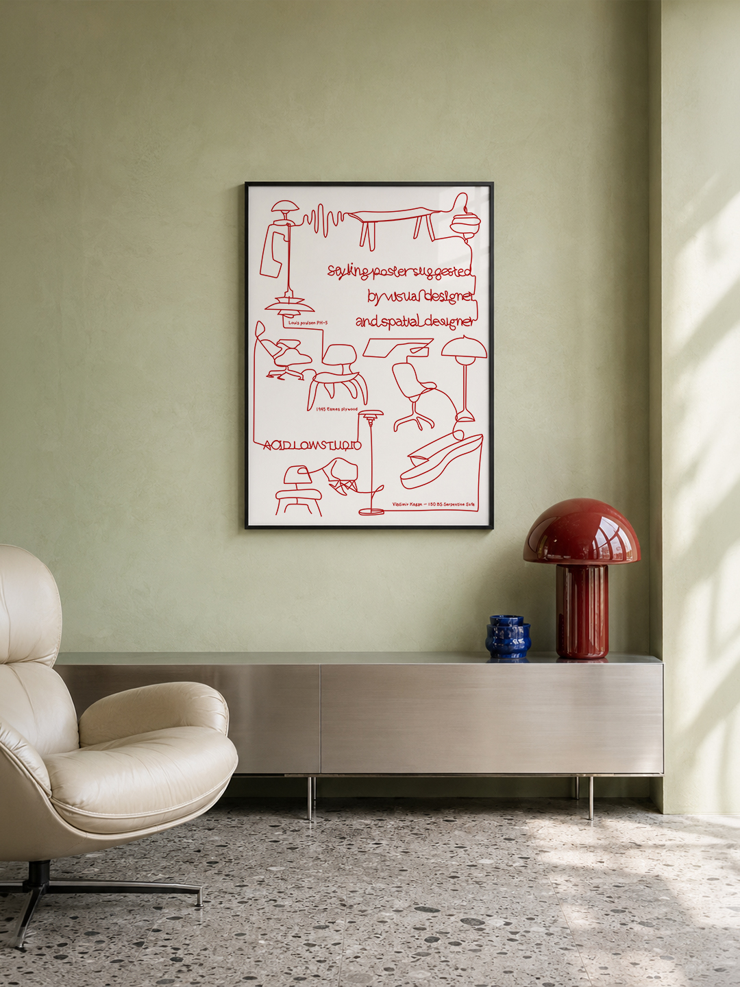 미드센추리모던 디자인 가구 체어 라인드로잉 인테리어 포스터 Furniture - 상세 이미지 2