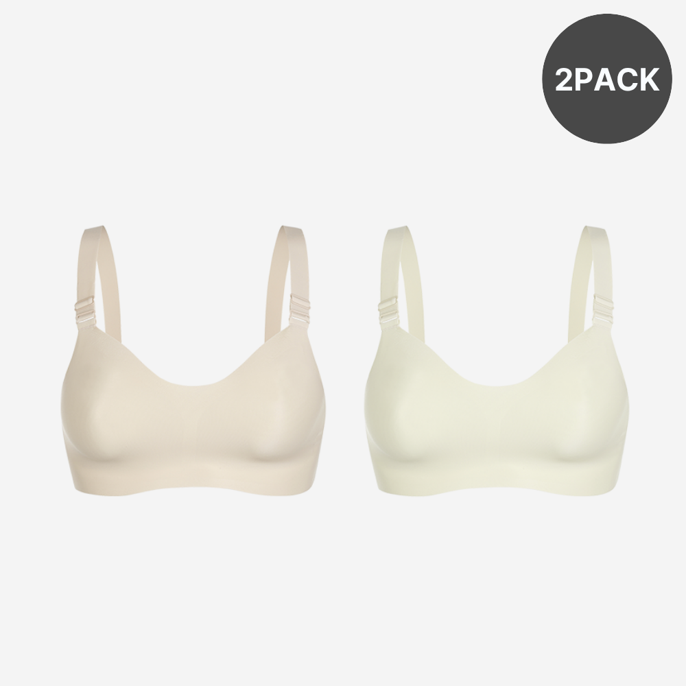 [2pack] 더핏브라 주니어 초등학생 어린이속옷 편한 노와이어 심리스 브라 무봉제 스포츠 브래지어 브라렛 - 상품 이미지