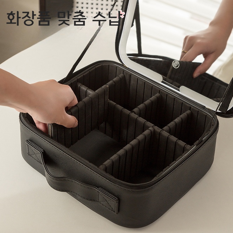 LED 조명 화장품 가방 메이크업 파우치 여행용 블랙 LED 메이크업 백 - 상세 이미지 3