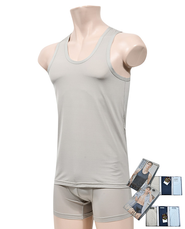 이드로 남성 시원한 여름 인견 런닝 사각 드로즈 팬티 세트 3매입 - 상품 이미지