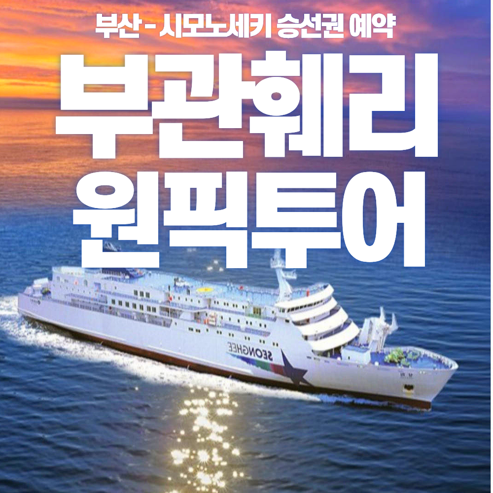 부관훼리 부산 시모노세키 배편 승선권 예약 일본 성희호 하마유호 1등실 2등실 110V제공 - 상품 이미지
