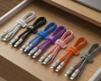 1+1 초고속 올인원 충전케이블 240W 5A, 1m 2m 실리콘 꼬임방지 케이블, 초고속 C to C, USB-A, 8핀 라이트닝, 삼성 애플 이미지 4