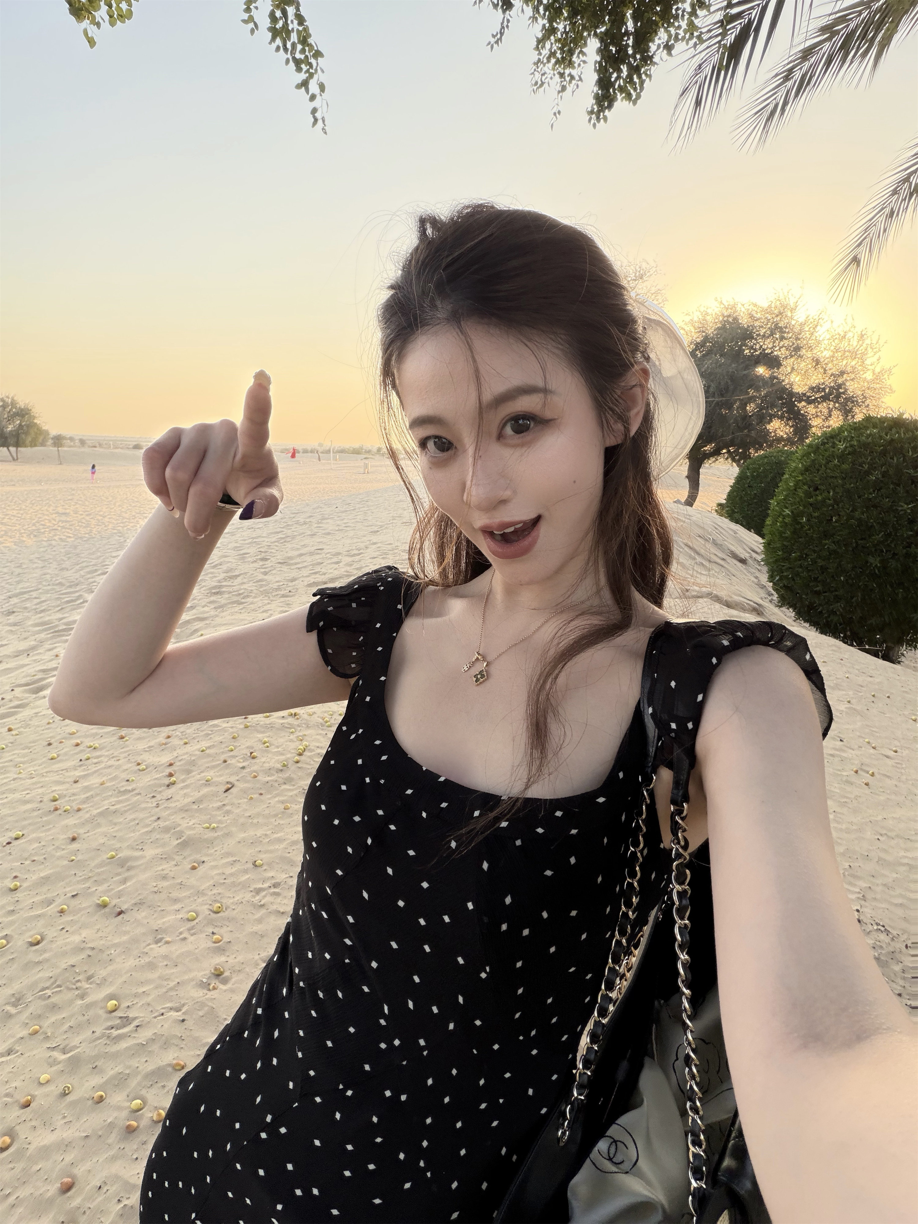 Xzz 여름원피스 민소매 도트 블랙 여성 롱원피스 휴양지 동남아 데일리 - 상세 이미지 5