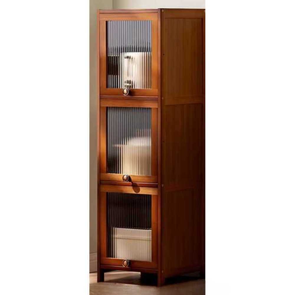 원목 주방 수납장 도어 플립 용품 찬장 부엌 선반장 30cm 3단 - 상품 이미지