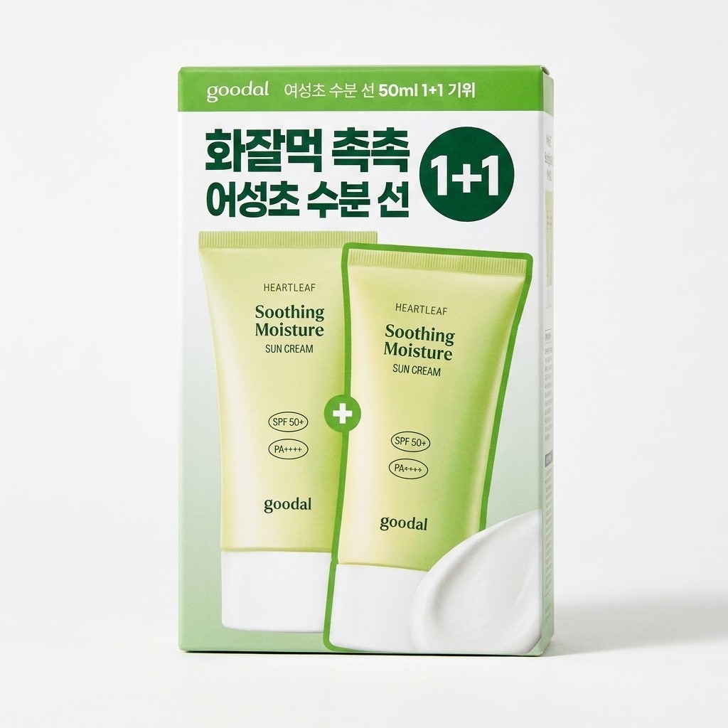 구달 맑은 어성초 진정 수분 선크림 50ml + 50ml 화잘먹 - 상품 이미지