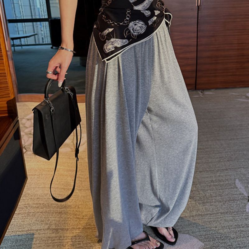 폴딩 알라딘 하렘팬츠 벌룬핏 와이드 밴딩 요가 조거팬츠 - 상품 이미지