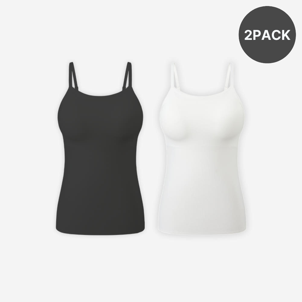 아나콘다이너웨어 [2pack] 슬림업 나시 브라탑(A~E컵) 심리스 무봉제 보정 캡나시 일체형 - 최저가 69,900원