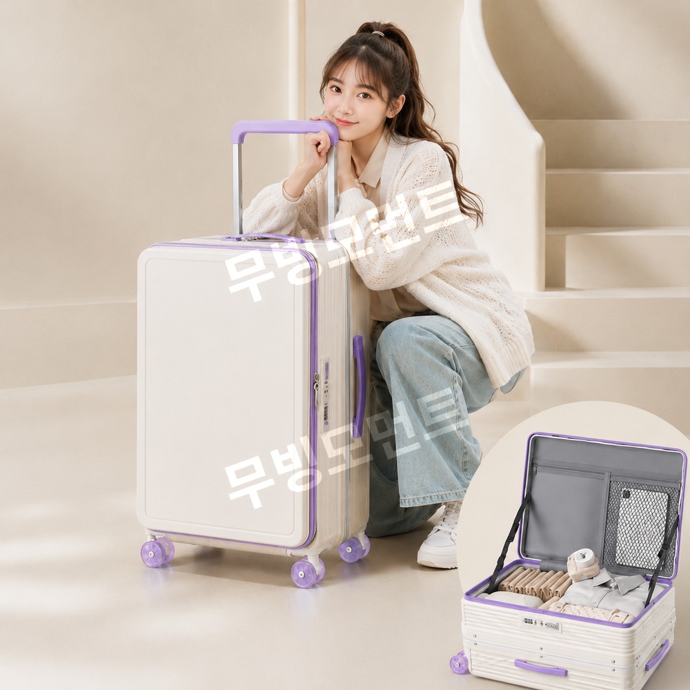 전면개방 캐리어 24인치 PC 하드 와이드핸들 여행가방 - 상품 이미지