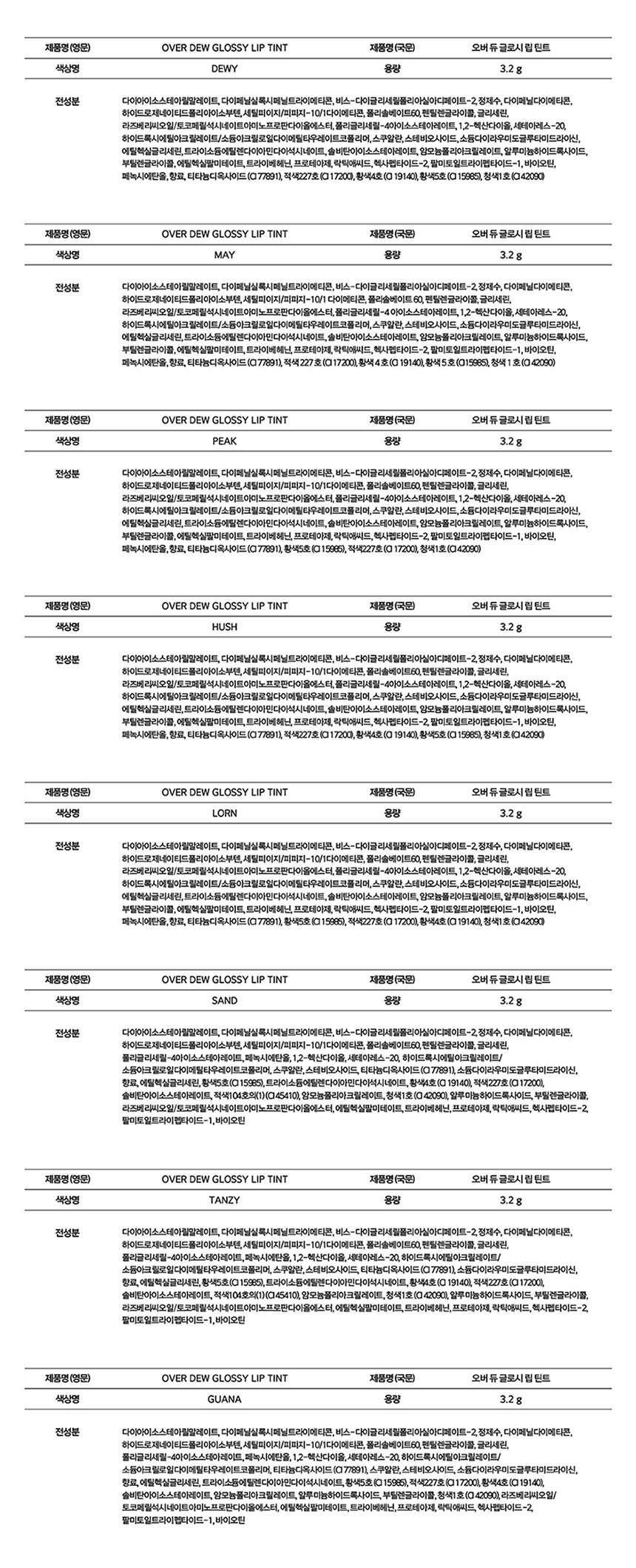 tint glossy naming coréen k-beauty