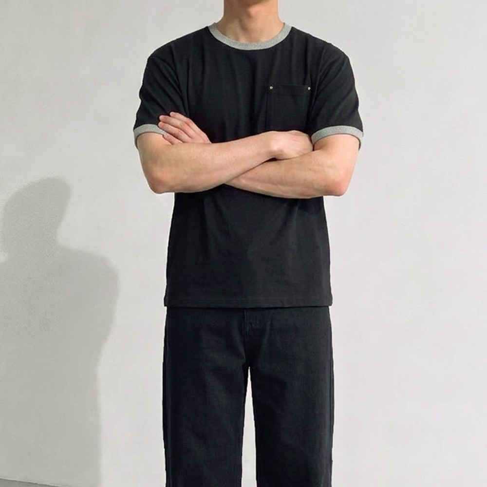 1+1 머슬핏반팔 10수반팔티 남자크롭티 - 상세 이미지 4