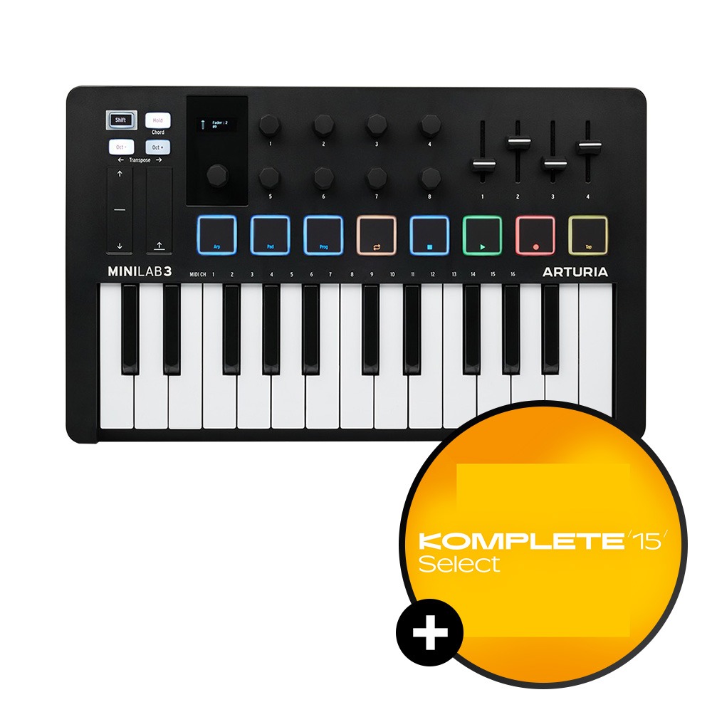 ARTURIA MiniLab MK3 아투리아 미니랩3 포터블 미니 마스터 키보드 미디 컨트롤러 'Black'