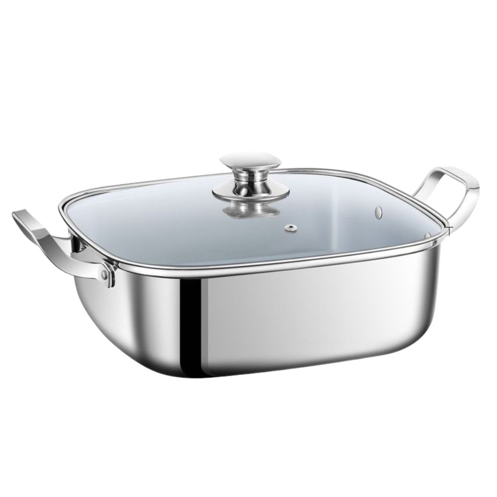 사각 찜기 찜솥 찜판 증기 가정용 떡시루 스테인리스 1단 30CM 독일 품질 두껍고 내구성 - 상품 이미지