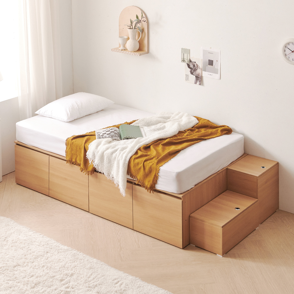 솔브 벙커 도어형 수납 침대 프레임 SS - 상품 이미지