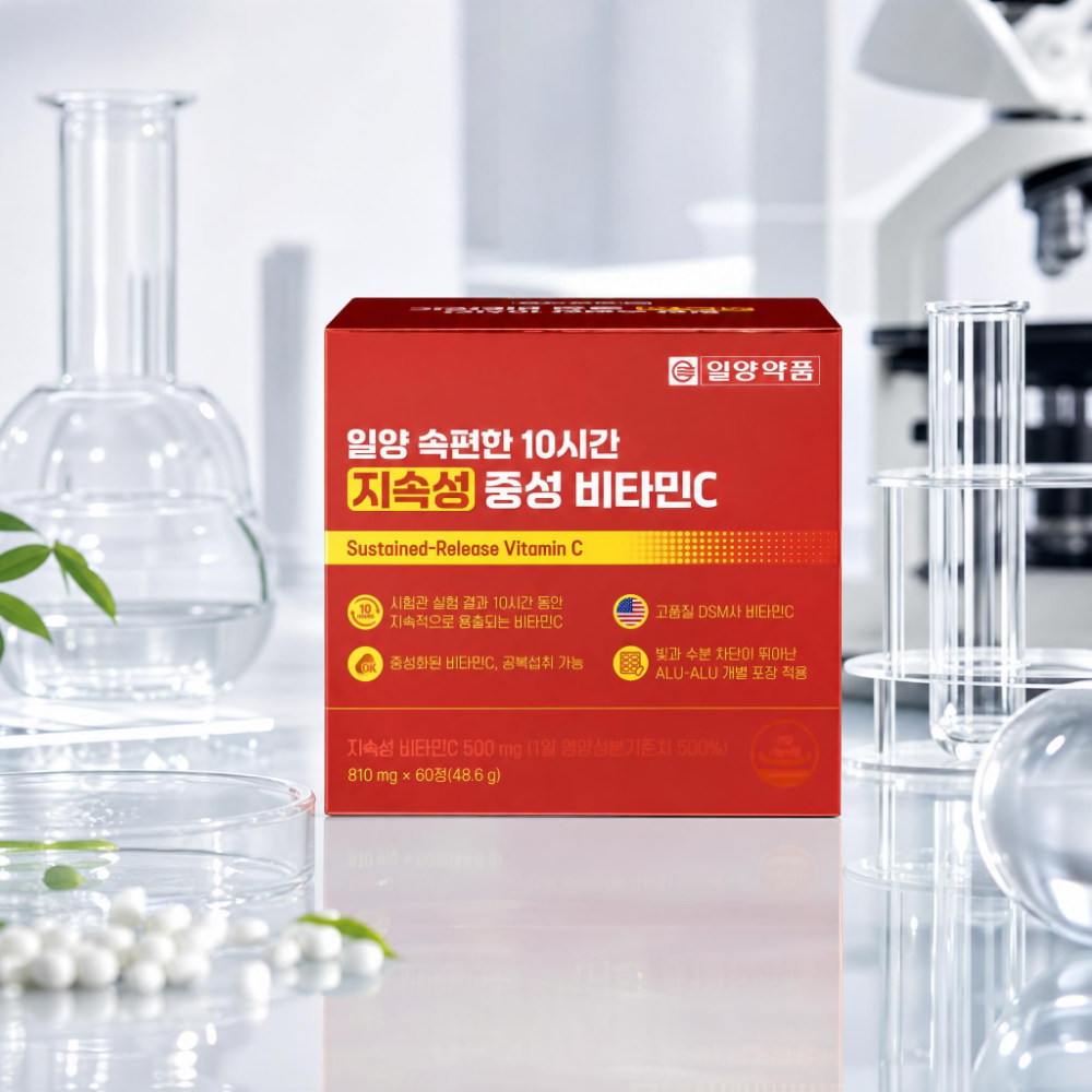 일양약품 중성 비타민C 500mg 공복 속편한 지속성 60정 2박스 과다복용 하루권장량 이미지 6