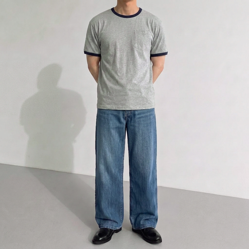 1+1 머슬핏반팔 10수반팔티 남자크롭티 이미지 7