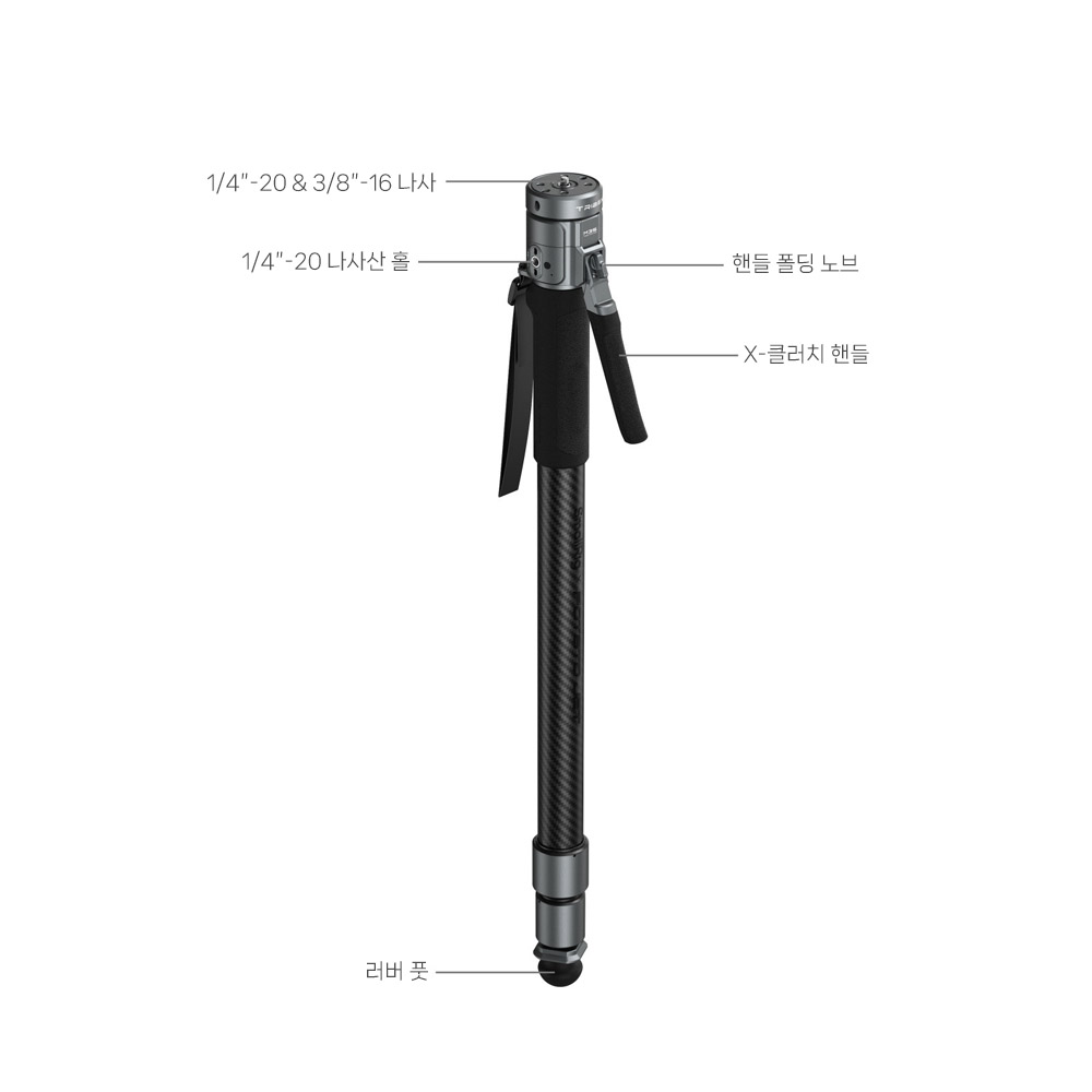 스몰리그 6284 Potato Jet TRIBEX PRO X-Clutch 카본 비디오 모노포드 - 상세 이미지 2