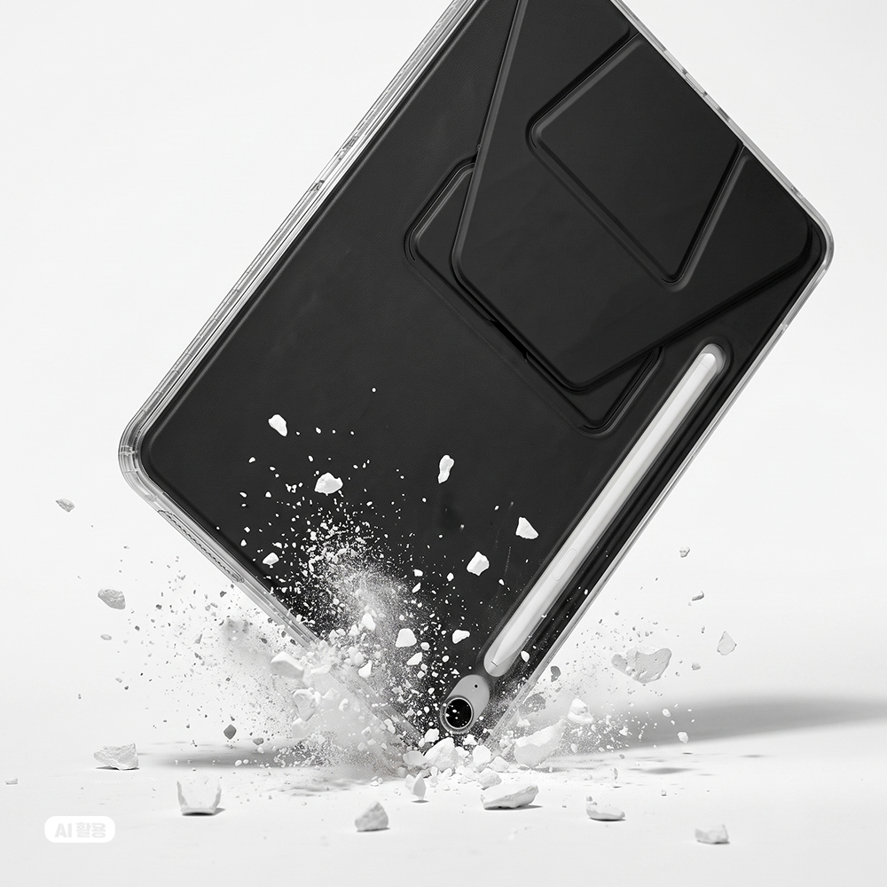 갤럭시탭 S10 FE 케이스 범퍼 접이식 거치대 그레이, 탭 S10 FE 이미지 7