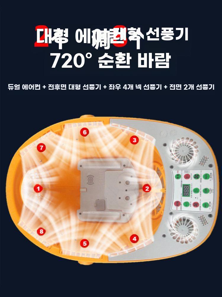 선풍기안전모 에어컨 안전모 헬멧 선풍기 여름용 쿨링 노란색 - 상세 이미지 3