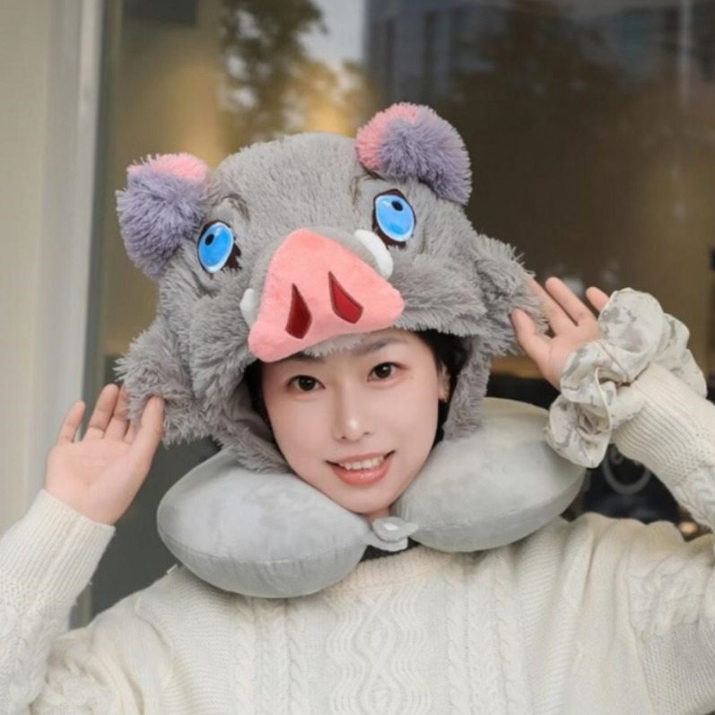 귀멸의칼날 이노스케 담요 후드 모자 망토 극세사 이불담요 코스프레 귀여운 - 상품 이미지