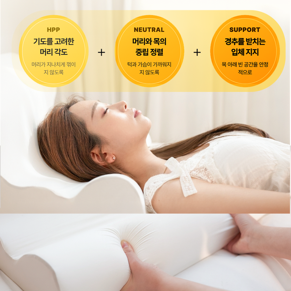 맘즈웰 경추 베개 커버 거북목 일자목 목디스크 역류성식도염 올인원 3매 풀세트 (방수+여름+고급), 60x43cm(폼 1포함) - 상세 이미지 4
