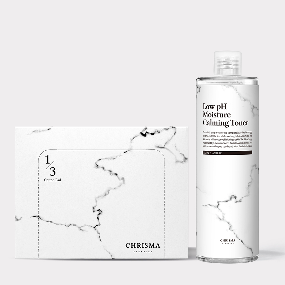 [BEST 조합] 약산성 수분 진정 토너 500ml + 1/3 화장솜 160매 1개입 - 상품 이미지